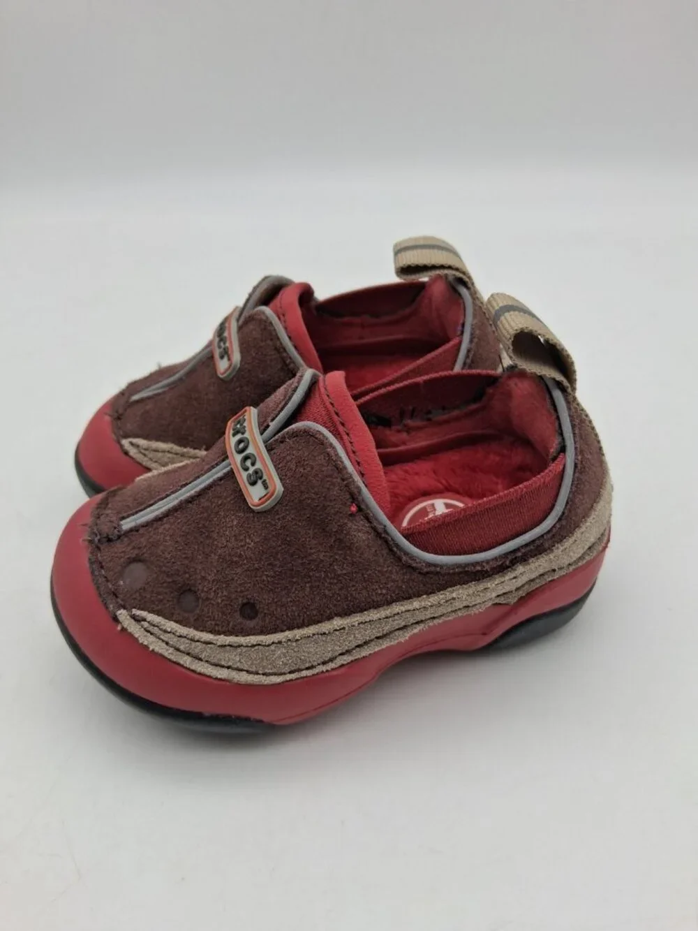 Crocs Red Brown Dawson Slip On Sneakers Size 4 Baby/Toddler
